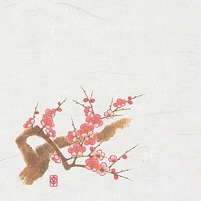 ニュー四季懐紙 5寸 （100枚入） NS-4 梅（1月～2月） 150×150mm( キッチンブランチ )