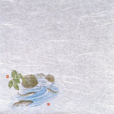 新・濡れ奉書紙（100枚入） 鮎 （4月～8月） 200×200mm( キッチンブランチ )