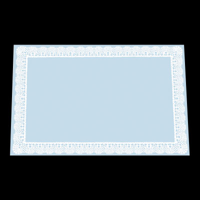 無蛍光和紙テーブルマットレースB TE-L12（100枚入）L 460×310mm【ブルー】
