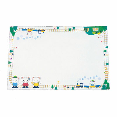 無蛍光紙お子様テーブルマット（100枚入）きしゃぽっぽ TE-S04 264×390mm( キッチンブランチ )