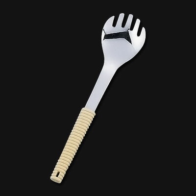 Soup Ladle （Holed） - 18-8 味道楽 盛り付けフォーク 穴無 53×60×全長224mm【アイボリー】