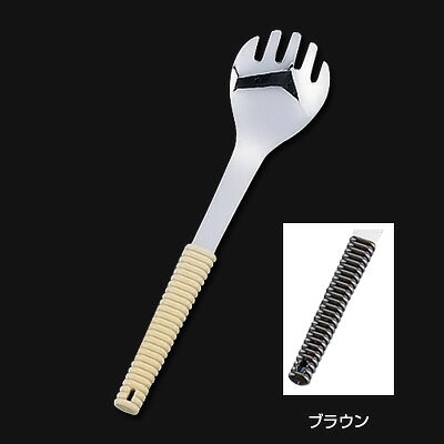 【仕様】 カラー：ブラウン 間口×奥行×柄長：53×60×224mm 材質:18-8ステンレス、66ナイロン(耐熱温度180℃)