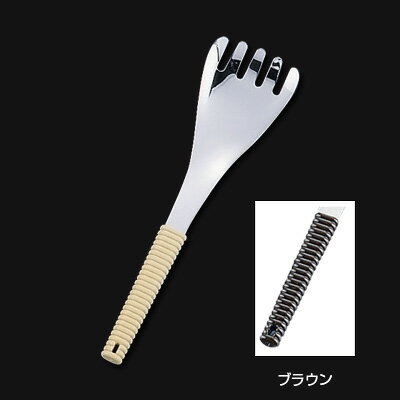 Rakuten - 18-8 味道楽 取り分けフォーク 穴無 60×65×全長230mm【ブラウン】