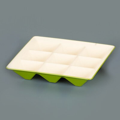 カプセルボックス 固定仕切本体 184×184×H31mm 【草色（くさいろ）】