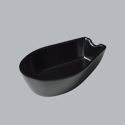 C-82 メラミン レンゲ受皿（大） 117×74×H30mm 【黒】