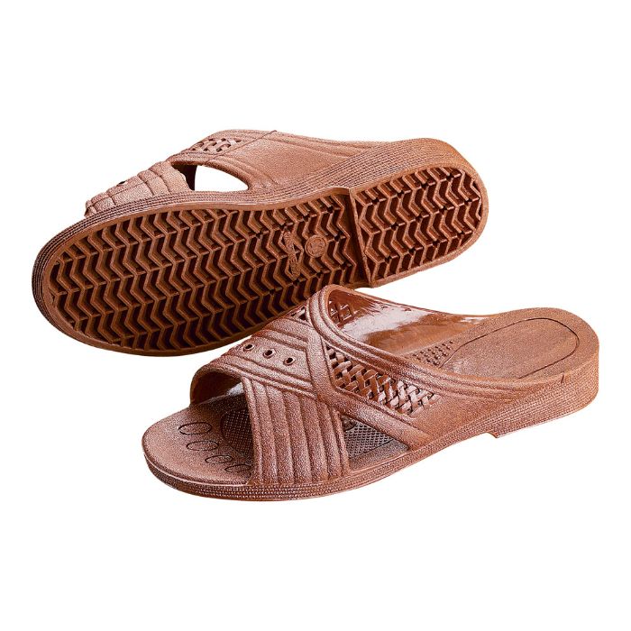 アスカ商事 紳士シャワーサンダル 前あき L チョコ