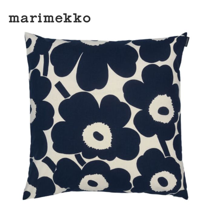 マリメッコ クッションカバー 72167-855 ピエニウニッコ 50x50cm ダークブルー ネイビー クッション カバー unikko marimekko 【並行輸入品】