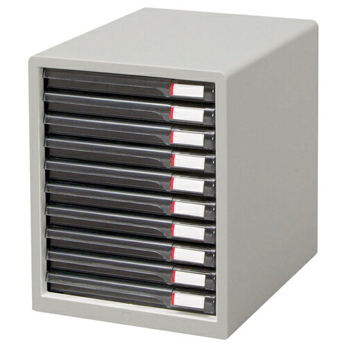 アイリスオーヤマ レターケース 浅型10段 ライトグレー L-10SR ライトグレー
