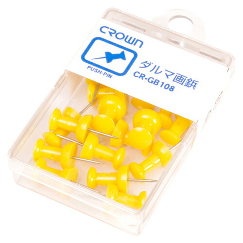 クラウン ダルマ画鋲 16本 黄 CR-GB108-Y