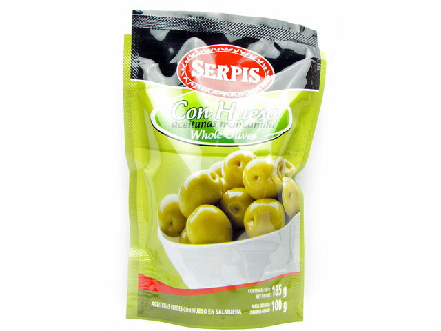 セルピス グリーンオリーブ・種入り(スタンドパウチ入り)【輸入食品】
