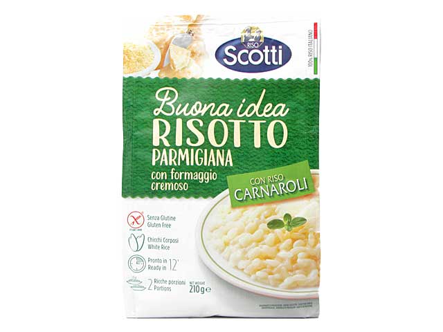 イタリアのキッチンで作られる伝統的なレシピを再現したインスタントのリゾット。イタリアを代表するチーズのひとつ、パルミジャーノチーズをたっぷり使用しています。 お湯を沸かして煮込むだけで本格的なイタリアのリゾット（2人前）をお楽しみいただけます。 内容量　210g 原産国　イタリア 原材料名　カルナローリ米(イタリア産)、米粉(イタリア産、ルーマニア産)、ホエイ(乳製品)、粉チーズ、食塩、オリーブオイル、グルコースシロップ、ミルクプロテイン、たまねぎ、全粉乳、にんにく、香料 保存方法　直射日光、高温多湿を避けて保存して下さい。 「商品についてのお問い合わせ」ボタンからお気軽に、次回入荷時期、必要ご注文数などをご相談ください。輸入食料品について。パッケージが変更されて輸入される場合があります。その場合、商品画像と違うパッケージのものをお届けする場合があります。