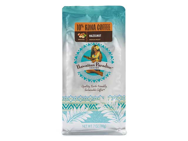 ハワイアンパラダイスコーヒー　10％コナ　ヘーゼルナッツ　198g　粉