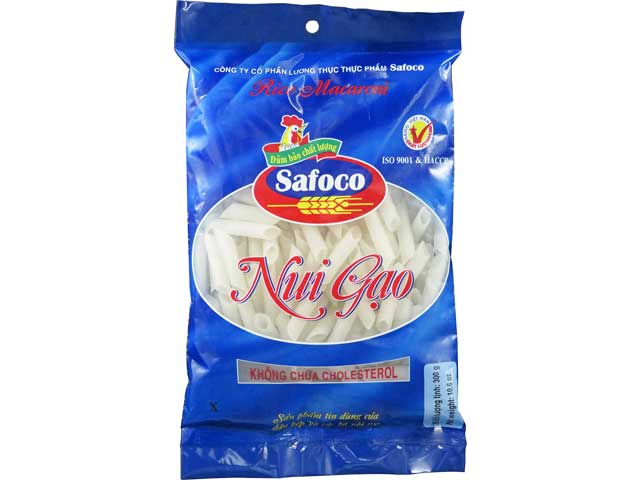 ベトナムのSafoco（サフォコ）社のライスマカロニは、ISO、HACCP、HALALの認証を受けた工場にて製造されています。 小麦の代わりにベトナム産の長粒米（インディカ米）とタピオカでん粉等を混ぜ合わせて作り上げたマカロニで、モチモチ食感がクセになる一品です。 小麦アレルギーの方でも安心して食べられる「グルテンフリー商品」。パスタの代わりはもちろん、スープやサラダの具材としてもお使いいただけます。 「商品についてのお問い合わせ」ボタンからお気軽に、次回入荷時期、必要ご注文数などをご相談ください。輸入食料品について。パッケージが変更されて輸入される場合があります。その場合、商品画像と違うパッケージのものをお届けする場合があります。