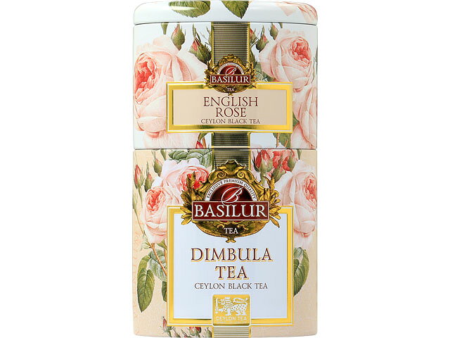 上段にはバラの花弁が入ったENGLISH　ROSEを30g、下段にはディンブラ産の茶葉（等級：ペコー）を70gが入っています。 気分やシチュエーションに合わせて2種類の茶葉をお楽しみください。 召し上がり方 お湯の温度：100℃ 蒸らし時間：3min 1杯当たり：茶葉2g＆お湯200cc 「商品についてのお問い合わせ」ボタンからお気軽に、次回入荷時期、必要ご注文数などをご相談ください。輸入食料品について。パッケージが変更されて輸入される場合があります。その場合、商品画像と違うパッケージのものをお届けする場合があります。
