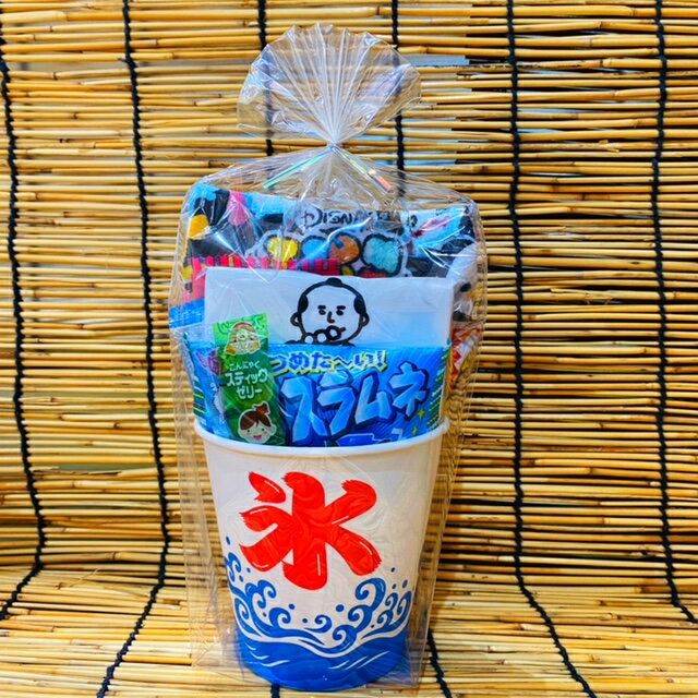 駄菓子　詰め合わせ お菓子詰め合わせ　【かき氷カップ】　駄菓子　プチギフト　ディズニー　景品　イベント　夏祭り　子供会　ミニハンカチ　ミニポケットティッシュ　お菓子セット　駄菓子セット