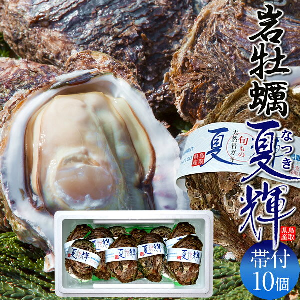 樂天商城 - 岩牡蠣 生がき［10個入］夏輝なつき 殻付き生牡蠣 天然岩ガキ 特大 ブランド認定帯付き 生食用 旬カキ 鳥取県産 岩がき いわがき ブランド牡蛎［父の日ギフト お中元］