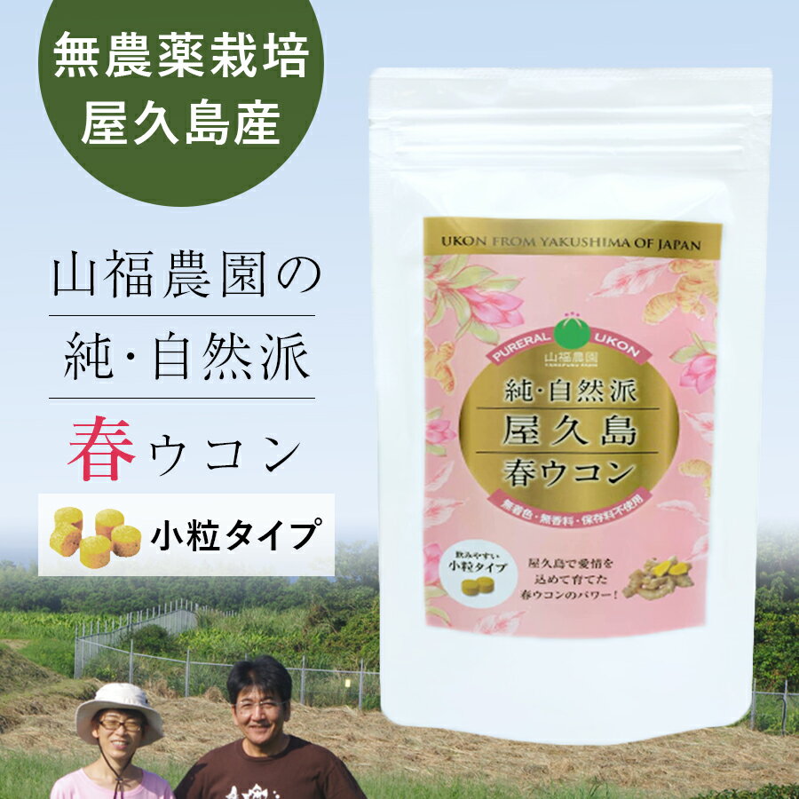 屋久島 春ウコン 600粒(2ヶ月分) 無着色 無香料 無農薬 無添加 保存料不使用 無化学肥料 ウコン サプリ 小粒 サプリ…