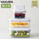 【セット販売】【公式】VAKUEN プレミアム真空保存容器 密閉 BPAフリー プラスチック 電子レンジ 食洗機 冷凍 耐熱 タッパー 真空 真空容器 キャニス...