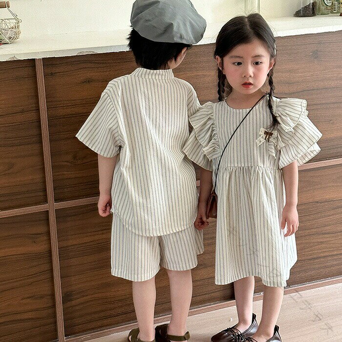姉弟 兄妹 双子 兄弟 姉妹 ベビー 子供 子ども 赤ちゃん お揃い セットアップ ワン...