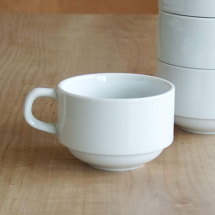コーヒーカップ ベーシック スタッキングカップ 200ml 白 スープカップ 陶器 業務用食器
