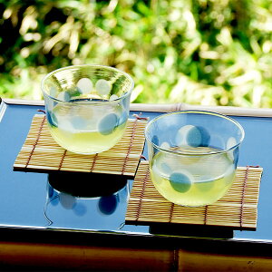 和食器 グラス セット 5個組 アデリア 水玉ぐらす 冷茶セット 当店オリジナル すだれ竹コースター付き 冷茶用 ガラス食器 あす楽 ギフト
