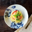 食器 皿 深皿 藍染さくら 22cm 美濃焼 おしゃれ 7寸皿 パスタ皿 カレー皿 サラダボウル 煮物鉢 盛皿 主菜皿 中鉢 中皿