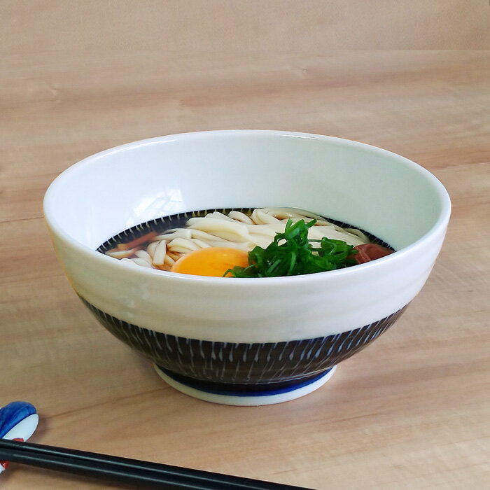 どんぶり 食器 おしゃれ トビカンナ 藍色 さぬき丼 ラーメン丼 鉢 うどん鉢 器 めん鉢 美濃焼のサムネイル