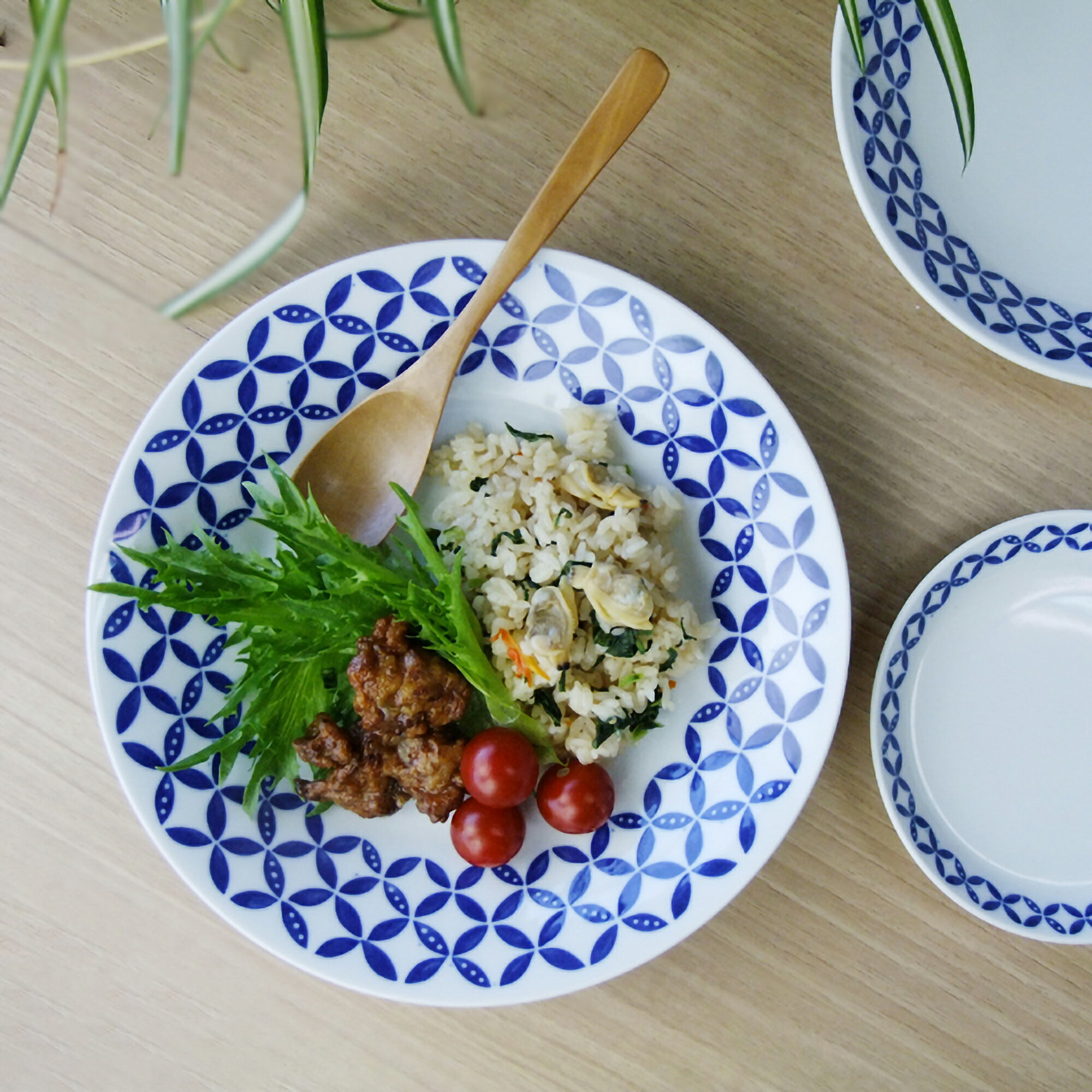 あおいうつわ てまり 8.0皿 24cm 大皿 パスタ皿 日本製 美濃焼 食器 おしゃれ 皿 レンジ 蒼い器のサムネイル