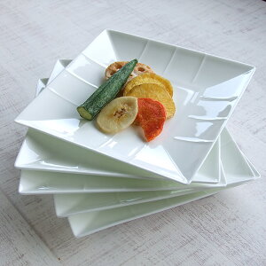食器セット おしゃれ 角皿 5枚セット ボンチャイナスクエアープレート 16cm 四角 洋食器 取り皿 白い食器
