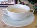 ルーラル 両手スープカップ受皿付き 白い食器 洋食器 カフェ食器 両手付 カップ スープボウル 業務用食器