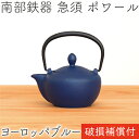 1年保証付き！ 急須 ティーポット カラーポット 南部鉄器 岩鋳 ポワール ヨーロッパブルー 0.25L 日本製 おしゃれ 茶こし付き 鉄急須 かわいい 内部ホーロー加工 ギフト プレゼント 割れない