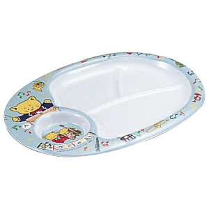 【ブラックフライデー特別クーポン対象】千羽鶴 こねこたいランチ皿 ブルー L101 お子様ランチ プレート