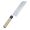 正本 本霞・玉白鋼 鎌型薄刃庖刀19.5cm