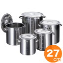 【全品ポイント5倍!5/16 1:59まで】寸胴鍋 AG 18-8ステンレス寸胴鍋27cm(目盛付・手付) 業務用 家庭用 プロ用 イベント用 催事 行事 炊き...