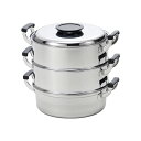 【期間限定ポイント5倍!7/10 0:00〜】PE18-0丸蒸し器 3段29cm