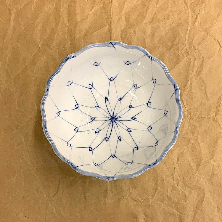 白磁 小鉢 網目柄 陶器製 日本製