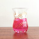チャイグラス 濃いピンク チューリップ型 グラス ガラスコップ 花底 チュニジア 020a