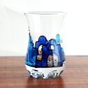 チャイグラス ブルー 街 チューリップ型 グラス ガラスコップ 花底 チュニジア 056c