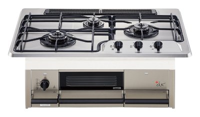 ガスコンロ ハーマン製（HARMAN）DW35S9JTKSTED　＋do（プラスドゥ） 3口コンロ　ステンレストップ　間口75cm　無水両面焼き