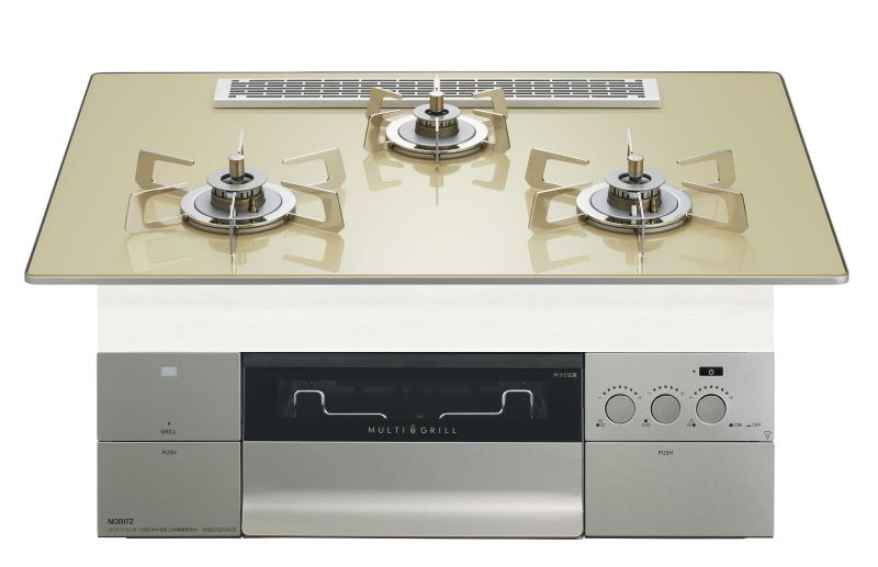 ガスコンロ ノーリツ製（NORITZ）N3S25PWASFSTESC　PROGRE（プログレ）間口75cm　ステンレスごとく　シャンパンゴールド