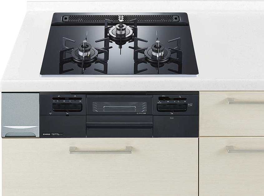 ガスコンロ ハーマン製（Panasonic）LEEW32V6W　ガラストップ　両面焼きグリル　幅60cm