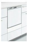 ※お取り寄せ商品につき、お届けまでに14営業日前後(土日祝休日)かかります。 メーカー都合によっては納期がかかる場合があります。 浅型・奥行60cm対応・パネル面材タイプ ●間口45cm ●色：シルバー ●製品寸法：W448xD570.5xH450 ●扉形状：パネル面材 ●運転コース：標準、念入り、乾燥、庫内洗浄、予約 ●予約タイマー：4時間後の運転開始予約 ●洗浄方式：回転ノズル（タワーノズル付） ●乾燥方式：ヒーターとファンによる強制排気乾燥 ●ドライキープ ●収納カゴ：ワイヤー樹脂混合カゴ（スムーズラック） ●収納容量：約33点 ●収納可能寸法：お皿（直径）26cm2枚/24cm4枚 ●収納まな板寸法：縦22cm以下×横35cm以下×厚み1.5cm以下 ●点検時期お知らせ表示 ※シンク下食洗機組み込みキャビネットとの組合せ不可 ※上記内容は2024年6月のカタログ掲載情報となります。