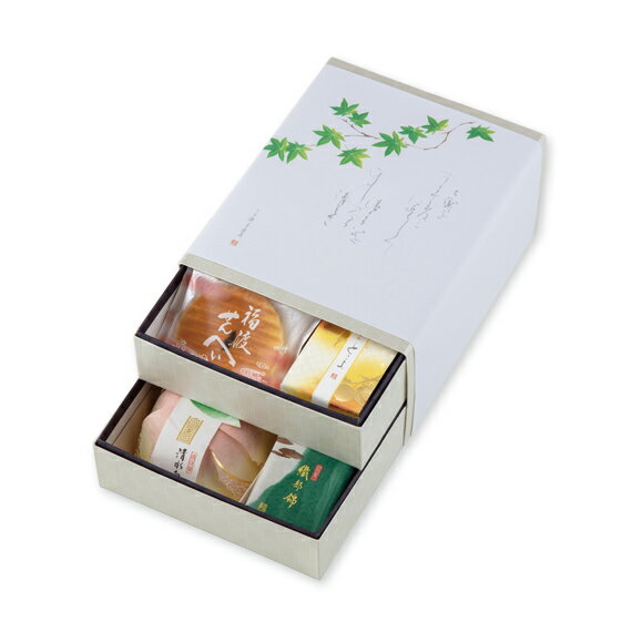 味楽郷 初夏　二段（福渡せんべい4・とこよ2・清水白桃ぜりぃ2・織部錦3）[宗家源吉兆庵]のサムネイル