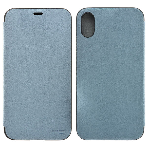 PowerSupport iPhone X Ultrasuede Flip case ウルトラスエード フリップケース (Sky) # PGK-92 パワーサポート (スマホケース・カバー) 水色 青 おしゃれ かっこいい