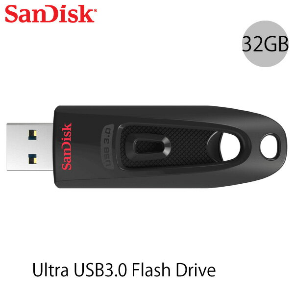 [ネコポス発送] SanDisk 32GB Ultra USB3.0 Flash Drive 海外パッケージ ブラック # SDCZ48-032G サンディスク (USB3.0フラッシュメモリー)