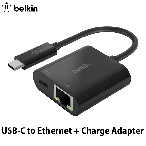 [ネコポス送料無料] BELKIN USB-C to LANポート Gigabit Ethernet + USB-C 60W PD対応 変換アダプタ # INC001btBK ベ…