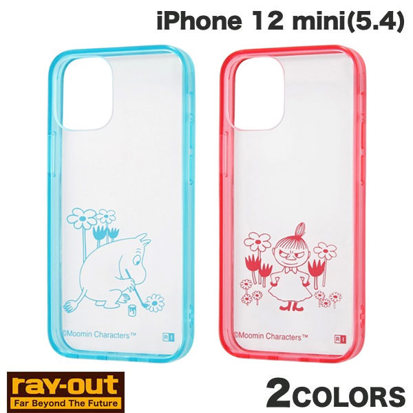 Ray Out iPhone 12 mini 무민 하이브리드 케이스 Charaful 레이아웃 (스마트폰 케이스 커버)