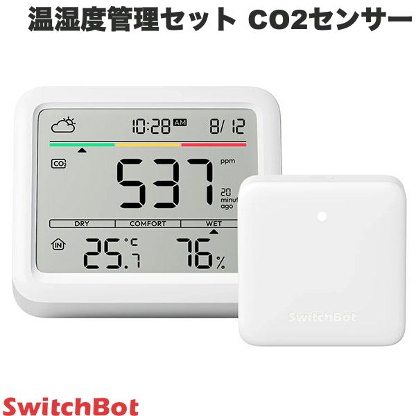 温湿度管理セット CO2センサー / ハブミニ Type-C ホワイトCO2センサー 温湿度計 デジタル 二酸化炭素計 スタンド 天気予報 時計 卓上 スマートハウス IoT ( 型番 : W4900010 JAN : 0810150541670 )ハブミニ Type-C HubMini スマートリモコン IoT 家電を遠隔操作 ホワイト ( 型番 : W0202202 JAN : 0810150545333 )【CO2センサー 温湿度計 デジタル 二酸化炭素計 スタンド 天気予報 時計 卓上 スマートハウス IoT】■ 換気のタイミングがすぐ分かるCO2濃度、温湿度、快適指数、天気予報※、日時が一目で分かります。ディスプレイには空気質と温湿度の快適度を表示し、部屋の状況をよりわかりやすく把握できます。アプリでは快適度を自由にカスタマイズすることも可能。(※天気予報機能は別売りのハブ製品が必要。)■ NDIR方式CO2センサーとスイス製の温湿度センサー搭載厚生労働省の推奨するNDIR方式のセンサーを採用し、高精度な空気質のデータを提供しています。室内の良好な換気状態を維持するためには、二酸化炭素濃度が1,000ppm以下であることを推奨しています。さらに、信頼性の高い温湿度測定も可能な高精度センサーを使用し、リアルタイムかつ正確なデータを迅速に提供します。■ 2WAY給電電池とType-C給電どちらもOK!Type-C給電ならば、バッテリー切れの心配は不要でデータは1秒ごとに更新されます。一方、電池給電ではワイヤレスでどこでも使えます。■ データの保存とエクスポートローカルでデータを38日間保存でき、アプリで2年間保存できます。温湿度やCO2濃度の変化をデータがグラフで可視化。データ(CSVファイル)をエクスポートでき、過去のCO2濃度/温湿度変化を確認できます。■ 音声でCO2濃度と温湿度を確認アレクサやGoogle アシスタントなどのスマートスピーカーと連携させると、「アレクサ、二酸化炭素の濃度を教えて」と話しかけて数値を確認できる。(*スピーカーとの連携が別売りのハブ製品が必要です)■ 声をかけて温湿度を確認SwitchBotハブとアレクサ、Googleアシスタント、AppleSiri、と連携し、声で温度・湿度を確認できます。IFTTTにも対応可能。アレクサやGoogle アシスタントなどのスマートスピーカーと連携させると、手が離せないときでも「アレクサ、温度を教えて」と声をかけるだけで温度や湿度の確認ができて便利です。(※SwitchBotハブとスピーカーは別売りです。)■ アラート通知機能&遠隔確認本体、ディスプレイの数値の点滅、アプリ※という3種類のアラート方式で、二酸化炭素濃度を随時通知!外出先でも部屋のCO2濃度を確認し、アラート通知が受けてから換気対策を!(※この機能を実現するには、別売りのSwitchBotハブ製品が必要)■ SwitchBotデバイスとの連動SwitchBotハブシリーズとさサーキュレータ―シリーズと併用すれば、予め指定した快適なCO2濃度の範囲を超えると、サーキュレータ―が自動でON/OFF。(※本製品以外のすべての他デバイスは別売りです。)【ハブミニ Type-C HubMini スマートリモコン IoT 家電を遠隔操作 ホワイト】家中の家電とSwitchBotデバイスをスマホ1台にまとめて、一括管理&操作できるスマートホームハブエアコン・テレビ等赤外線リモコンを一つのハブミニにまとめてアプリから操作可能。大量のリモコンの整理に悩まずスマホ1つで一括管理ができるようになります。リモコンの紛失や電池切れなどの心配も無し! 家電がスマートになり、より使いやすくなる。iOS、Androidに適用。■ 音声コントロール音声で家電のハンズフリー操作が可能!Amazonアレクサ、Googleアシスタント、Siriショートカットと連携して、声を掛けるだけで家電とSwitchBotシリーズデバイスが操作できます。例えば、「アレクサ、エアコンの温度を25度にして」と一言すれば、エアコンが自動的に25度になります。■ 遠隔操作可能外出先からもスマホで家中の家電が操作可能。真夏で帰り道からスマホでお家のエアコンをONにしておけば、事前に部屋を冷やすことができます。帰宅時にはお部屋が涼しくになり、気持ちよくできます。外出先からでもスマホで部屋の温度調節ができ、ペットのお留守番に最適。エアコンの消し忘れ防止などにも役に立ちます。■ SwitchBotシリーズ製品と連携ゲートウェイとして複数のSwitchBot製品と部屋中の家電をインターネットに接続してスマートホーム化を簡単に実現できます。このハブミニで日々暮らしをスマートにしましょう。「室温が10℃以下に下がったら暖房をON」や「湿度が50%を下回ると加湿器をON」などの条件付きで家電操作の自動化が可能。■ タイマー機能付きタイマー機能で毎日決まった時間に特定の家電を操作することが可能。あらかじめ指定した時間に作動するよう家電の電源ON/OFFを操れるため、毎回操作することなく家電をより便利に活用できます。例えば、「朝7時の起床時照明をON」といった自動化がで、毎日のルーティンをスケジュールで管理しましょう。また「毎日夕方の8時に照明をON」を設定しておくことで、空き巣などの防犯にもできます。[仕様情報]【CO2センサー 温湿度計 デジタル 二酸化炭素計 スタンド 天気予報 時計 卓上 スマートハウス IoT】本体サイズ : 92 x 79 x 25 mm本体重量 : 154g(電池を含む)材料 : ABS電源 : 単3電池x2　　　5V1A電源アダプター電池寿命 : 約1年(30分ごとにCO2濃度を検知)CO2測定範囲 : 400~9999ppm温度測定範囲 : -20～80°相対湿度測定範囲 : 0％～99％通信方式 : Bluetoothパケージ内容 : 本体　　　　　　　単三電池x2　　　　　　　単3電池x3　　　　　　　充電ケーブル(0.9m)x1【ハブミニ Type-C HubMini スマートリモコン IoT 家電を遠隔操作 ホワイト】本体サイズ : 約65x65x20mm本体重量 : 約36g材質 : プラスチック, ABS樹脂動作環境 : -10°C~60°C / 5-95%RH入力 : DC 5V ＝ 1ABluetooth : 4.2　　　　　見通し 120m　　　　　Bluetooth Low Energy (BLE) Mesh対応Wi-Fi : 802.11 b/g/n (2.4 GHz)赤外線範囲 : 見通し 30m 　　　　　　水平方向 : 最大180°　　　　　　垂直方向 : 最大360°対応機種 : Android 5.0以降　　　　iOS 12.0以降　　　　iwatchOS 4.0以降製品構成 : ハブミニ本体　　　　　USBケーブル　　　　　3M両面テープ　　　　　取扱説明書[メーカー]スイッチボット SwitchBot型番JANW49000104580457113639[対応S] bluetooth ブルートゥース ブルーツース ワイヤレス コードレス 無線[対応S] wi-fi ワイファイ wifi ワイヤレス コードレス 無線[性能] Amazon Alexa[性能] Bluetooth[性能] Googleアシスタント[性能] Wi-Fi対応[性能] アプセサリ[性能] スタンド機能[性能] ワイヤレス[性能] 室内向け[材質] プラスチック[用途] QOL (クオリティ オブ ライフ)[色] ホワイト[規格] USB Type-C[規格] 赤外線[シリーズ]s_5463237918SwitchBot 温湿度管理セット CO2センサー / ハブミニ Type-C ホワイト # W4900010 スイッチボット
