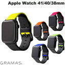 ネコポス送料無料 GRAMAS Apple Watch 41 / 40 / 38mm NEON Italian Genuine Leather Watchband Neon グラマス (アップルウォッチ ベルト バンド)