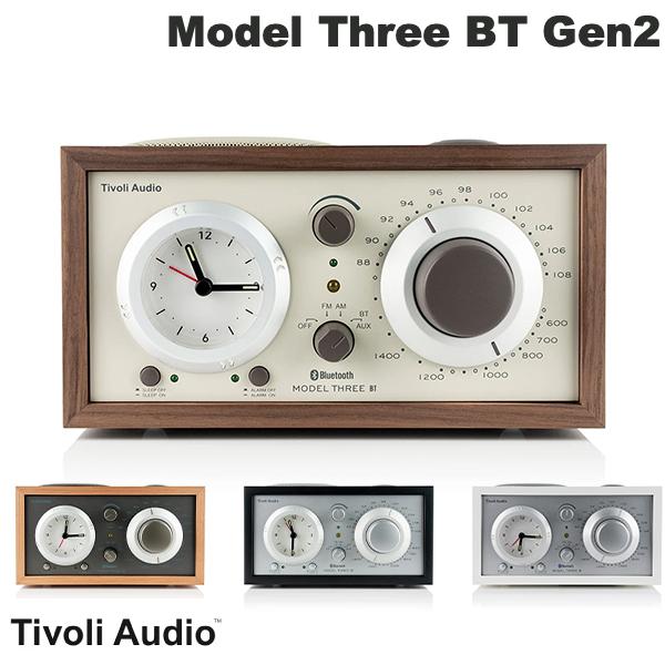 Tivoli Audio Model Three BT Generation2 Bluetooth 5.0 ワイヤレス AM/FM ラジオ・スピーカー アナログクロック付き チボリオーディオ (Bluetooth接続スピーカー ) 木調